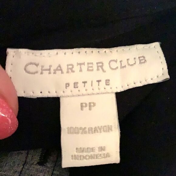 CHARTER CLUB white & black striped blouse SP - Picture 4 of 4